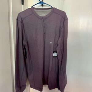 Eddie Bauer Men's Purple Henley Shirt